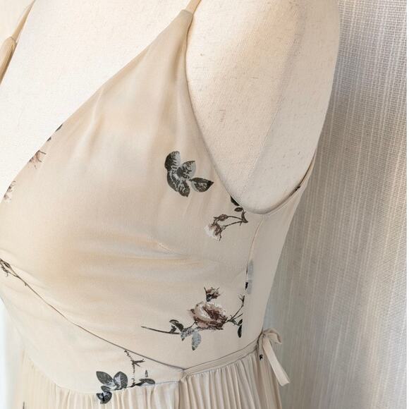 Aritzia Wilfred Beaune Floral Pleated Wrap Sleeveless Midi Dress, Size XS - Picture 5 of 9